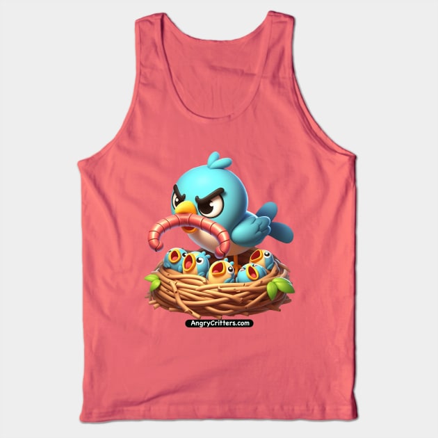 Angry Critters - Momma Bird with Baby Birds Tank Top by Angry Critters